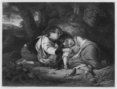 Los niños en el bosque, del cuadro en la Colección Real de John Thomas Peele