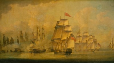 Batalla del Estrecho de Malaca, 15 de febrero de 1804 de John Thomas Serres