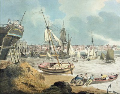 Puerto en Weymouth, Dorset, 1805 de John Thomas Serres