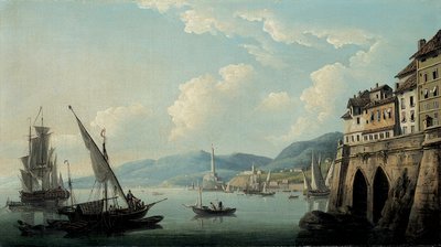 La costa de Génova, con el faro de John Thomas Serres