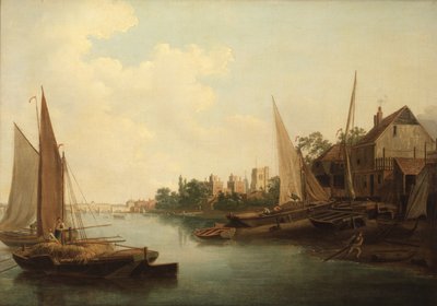 El Támesis en Lambeth, c.1810 (óleo sobre lienzo) de John Thomas Serres