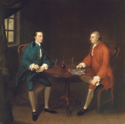Dos caballeros sentados en una mesa de John Thomas Seton