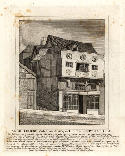 Una antigua casa Tudor en Little Tower Hill, Londres de John Thomas Smith