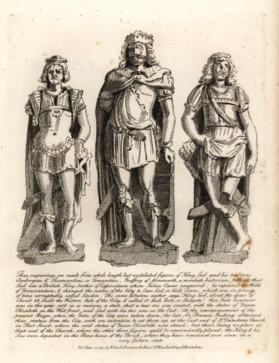 Rey británico Lud y sus hijos Angrogeus y Theomantius de John Thomas Smith