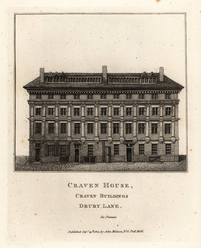 Casa Craven, Edificios Craven, Drury Lane, Londres de John Thomas Smith