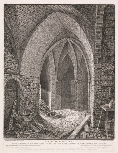 Entrada oriental a la celda de la torre suroeste de la Torre de Londres de John Thomas Smith