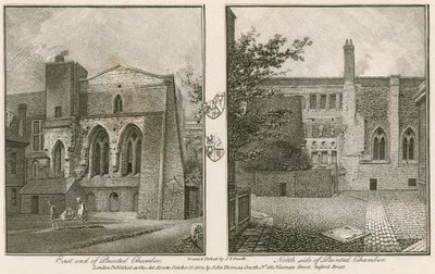 Extremo este (izquierda) y lado norte (derecha) de la Cámara Pintada, Palacio de Westminster de John Thomas Smith