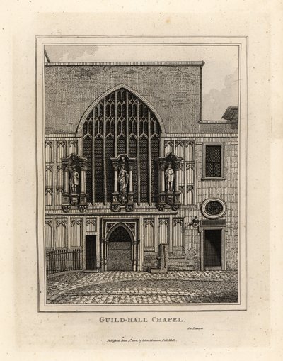 Capilla del Guild-hall, reconstruida en 1440, parte del Guildhall del siglo XII en Londres de John Thomas Smith