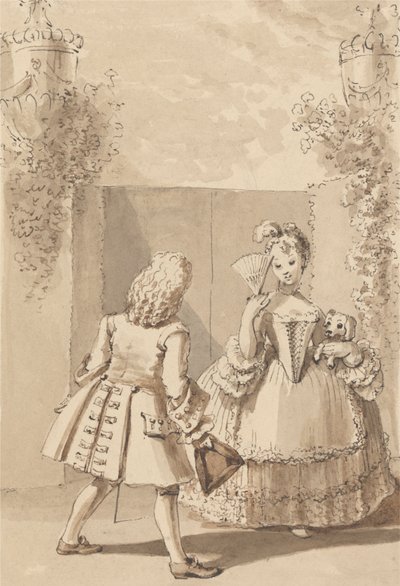 Hogarth declara su amor a la Srta. Thornhill de John Thomas Smith