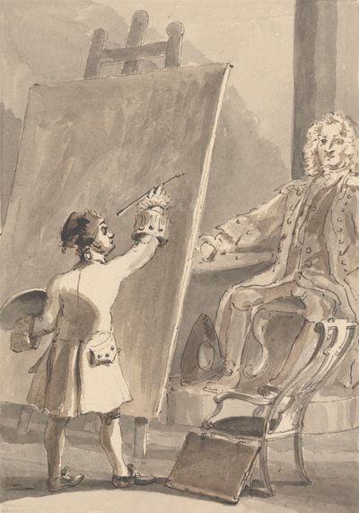 Hogarth pinta su cuadro del capitán Coram para el Foundling Hospital de John Thomas Smith