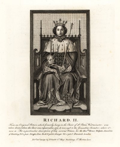 Rey Ricardo II de Inglaterra, de una pintura original colgada en el Coro de St Peter