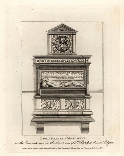 Monumento de Lord Darcie en la iglesia de St Botolph, Aldgate de John Thomas Smith