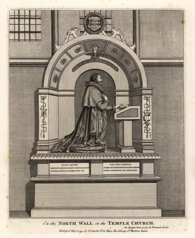 Monumento al abogado Richard Martin, registrador de Londres (1570-1618), en la Iglesia del Temple de John Thomas Smith