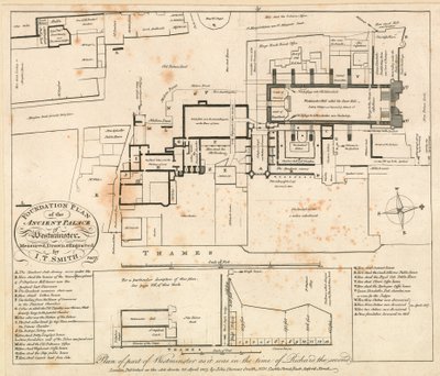 Plano de parte de Westminster como era en tiempos de Ricardo II de John Thomas Smith