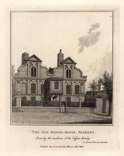 La antigua casa solariega, Hackney, antigua residencia de la familia Tyssen de John Thomas Smith