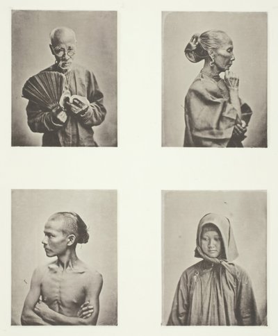 Cuatro cabezas, tipos de la clase trabajadora, c. 1868 de John Thomson