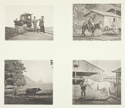 El Sedan, un oficial militar, el arado, un pony del norte de China de John Thomson