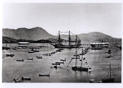 Vista del puerto, Hong Kong, de 
