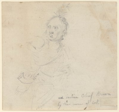 Capitán Joseph Lewis de Louis, de los indios Oneida, estudio para el de John Trumbull