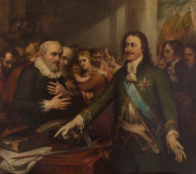 Pedro el Grande en la captura de Narva, 1704 de John Trumbull