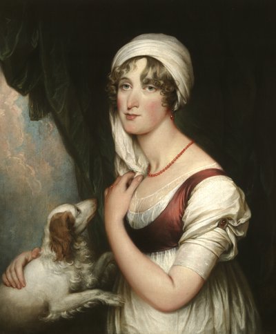 Sarah Trumbull con un Spaniel de John Trumbull