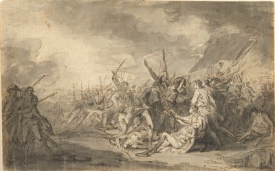 Estudio para La muerte del general Warren en la batalla de Bunker de John Trumbull
