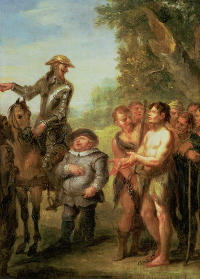 Don Quijote libera a los galeotes, de Don Quijote de Cervantes de John Vanderbanck