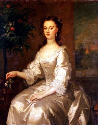 Retrato de Mary, Condesa de Delorain junto a un naranjo de John Vanderbanck
