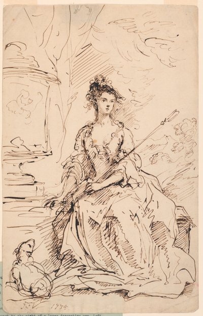 Retrato de una dama (¿Peg Woffington?) como pastora de John Vanderbank