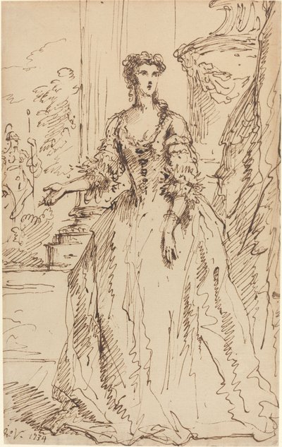 Retrato de una Dama de Pie de John Vanderbank