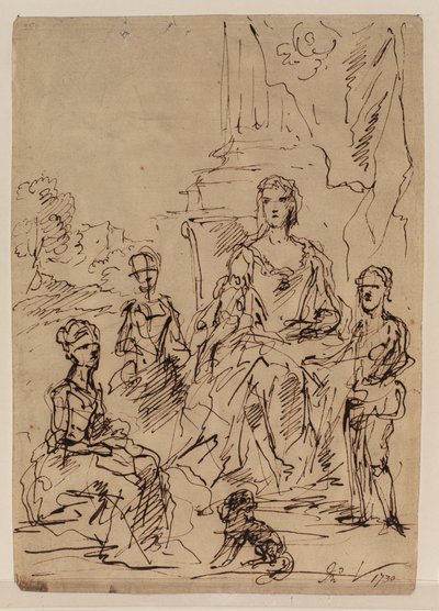 Boceto para un retrato familiar, 1730 de John Vanderbank