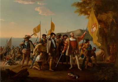 El desembarco de Colón, segunda mitad del siglo XIX de John Vanderlyn after