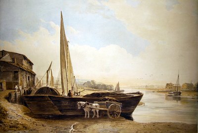 Un barco del Támesis varado para descargar de John Varley