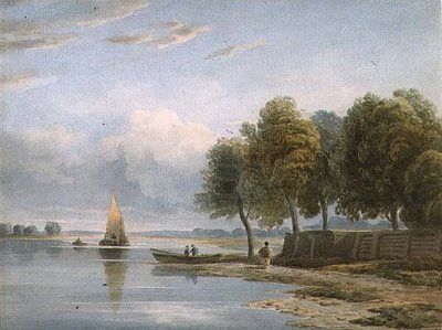 Una Vista del Támesis en Millbank de John Varley