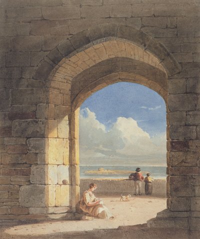 Un arco en Holy Island, Northumberland, 1809 de John Varley