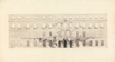 Dibujo arquitectónico de un edificio con símbolos astrológicos de John Varley