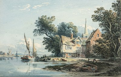 En el Támesis, cerca de Chiswick (acuarela) de John Varley