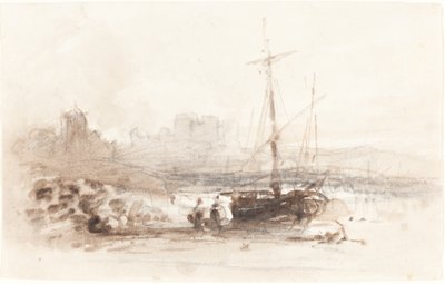 Velero en una playa de John Varley