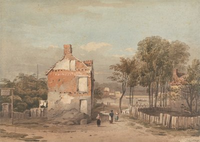 El Támesis cerca de la Penitenciaría, Millbank, Londres de John Varley