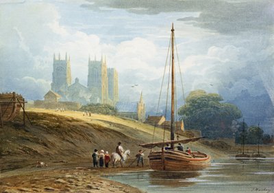 Catedral de York desde cerca de los constructores de barcos de John Varley