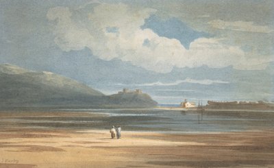 Castillo de Harlech a través del Traeth Mawr, 1800-1842 de John Varley I