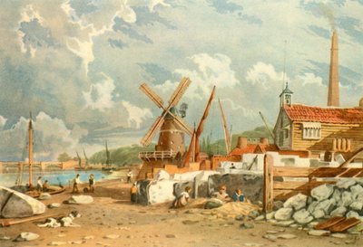 Molino de sílex de Randalls, Nine Elms, Battersea, 1830, 1947 de John Varley I