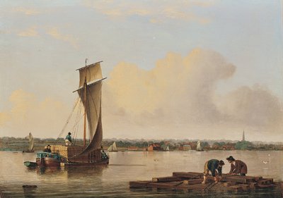 A Keel on the Humber, finales de la década de 1820 (óleo sobre tabla) de John Ward