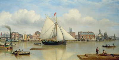 Hull desde el Humber, c.1837 (óleo sobre lienzo) de John Ward