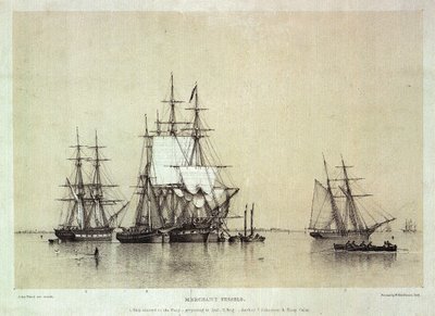 Estudios marinos, buques mercantes de John Ward