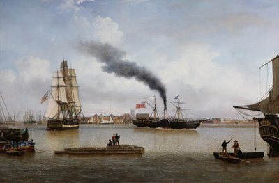 S.S. Forfarshire Leaving Hull on her Last Voyage (óleo sobre lienzo) de John Ward