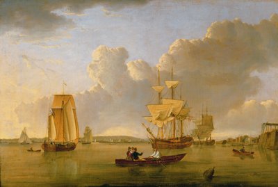 Deptford en el Támesis con una Vista Distante de Greenwich de John Ward of Hull