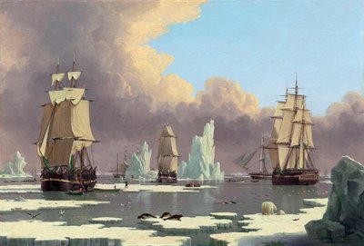 La pesca de ballenas del norte: El Cisne y la Isabella, c. 1840 de John Ward of Hull