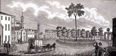 Parte central de Pittsfield, Massachusetts, de Colecciones Históricas de Massachusetts, por John Warner Barber, grabado por S. E. Brown, 1839 de John Warner Barber