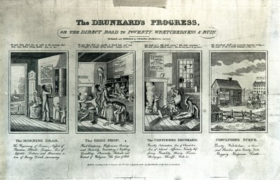 El progreso del borracho, 1826 de John Warner Barber